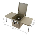 Desert Tan 84L Aluminum Storage Case Folding Frame for Outback Exploration Rugged Metal Cargo Bin for Heavy Equipment