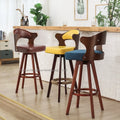 Solid Wood Modern Simple Backrest Swivel bar Chair