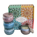 Luxury Massage Spa Round Metal Tin Soy Wax Scented Candles Gift Set