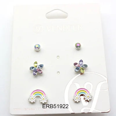 B.PHNE OEM/ODM Custom Handmade Kids Jewelry Cute unicorn Flower Earrings for Baby Girls