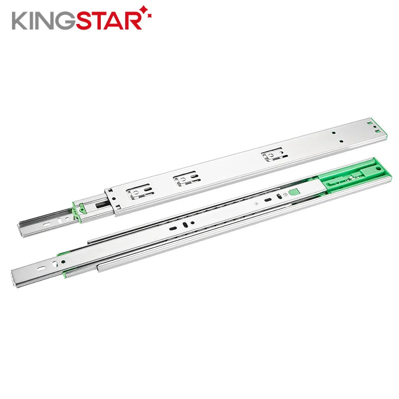 KIngstar 45mm Furniture Hardware Full Extension 3 Fold Slides Furniture Hardware Ball Bearing Drawer Slides Push Open Slide