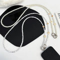 Simple Charcoal Grilled Beckoning Cat Pearl Cell Phone Lanyard Female Crossbody Claw Chain Eco-Friendly Durable High-end Fashion
