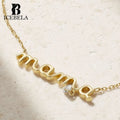 Wholesale Exquisite Unique 925 Sterling Silver Mother's Day Fine Jewelry Zircon Letter Pendant Necklaces for Women
