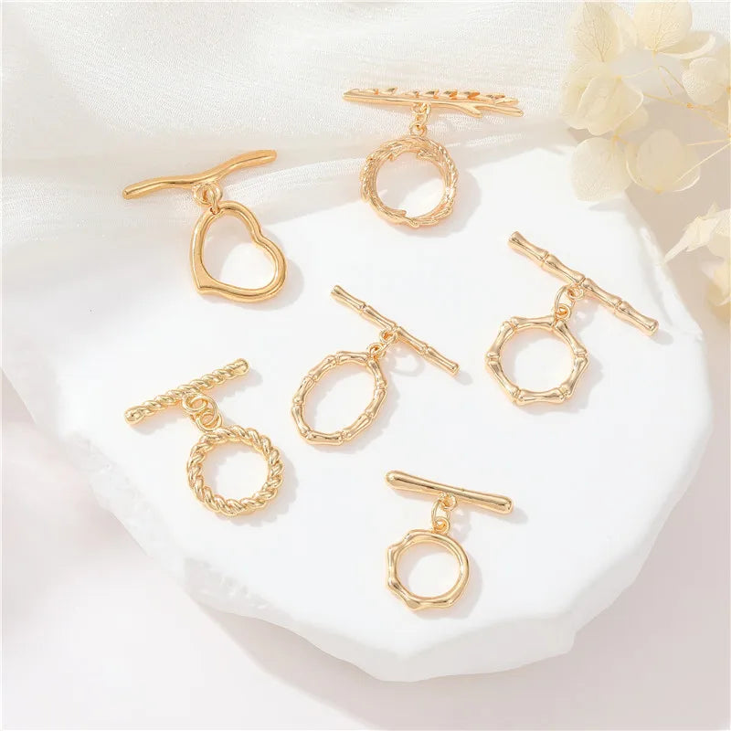 DIY Jewelry Accessories Geometry OT Clasp Heart Shaped OT Taggle Clasp for Necklace Bracelet Making