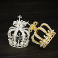Wholesale Noble and Elegant Bridal Headdress Crown Hair Accessories Pearl Crown Cross Full Circle Big Gold  Crown