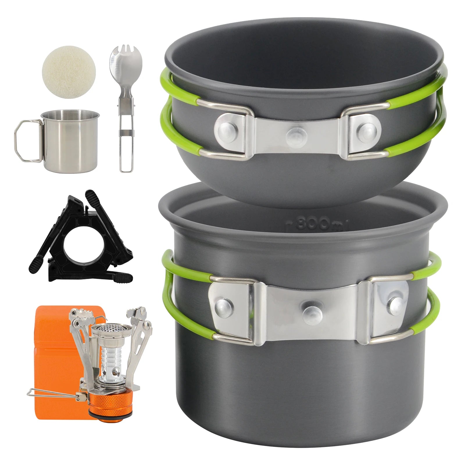 Portable Induction Compatible Cookware Set for Outdoor Camping Backpacking & Picnics Durable Saute & Frying Pans for Travel