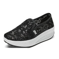 Women's Round Toe Shallow Mouth Fashion Trendy Casual Shoes Mesh Breathable Ladies Walking Shoes Thick Bottom Resistant Shoes