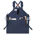 Heavy Duty Cross Back Shoulder Pad Included 16oz Waxed Canvas Apron Waterproof Work Apron With Pockets and Tool Loop