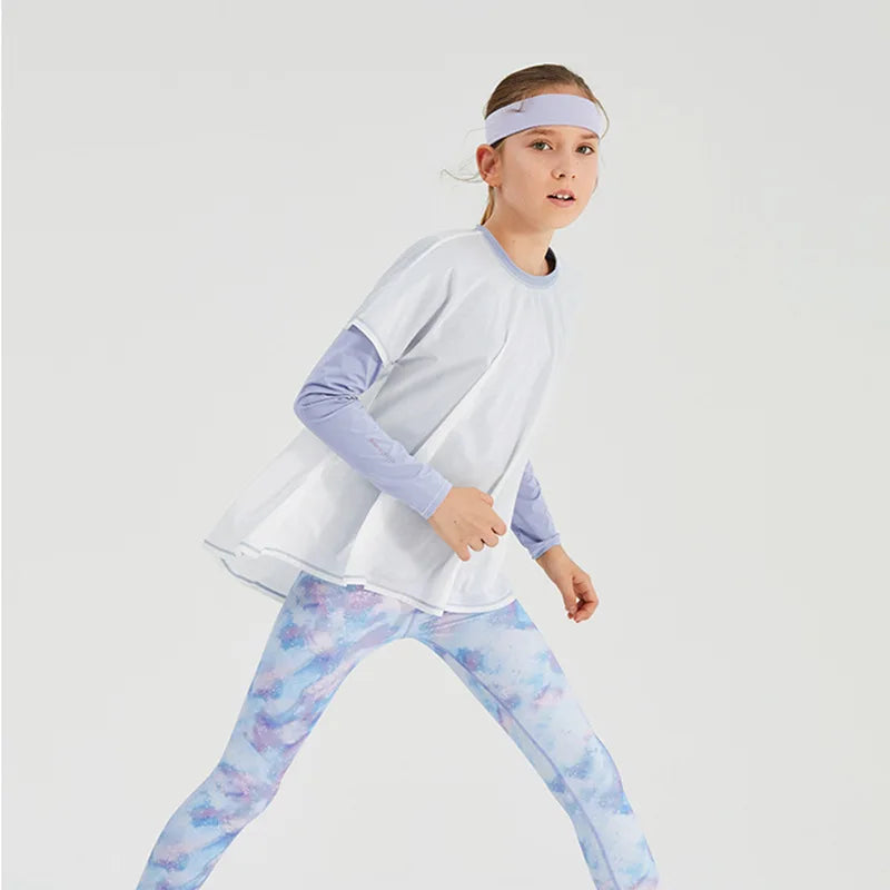 Children's Tennis Clothes Long-sleeved Double-layer Breathable Sunscreen Quick-drying Sportswear