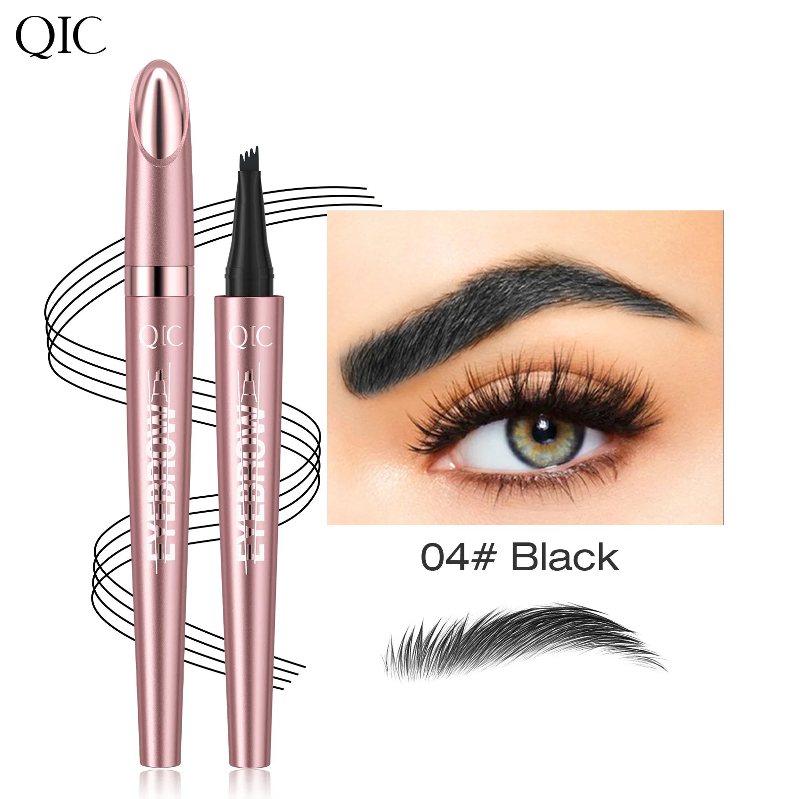 4 Point Waterproof Liquid Herbal Eyebrow Microblading Wax Fork Pencil Pen Women Container Private Label Custom