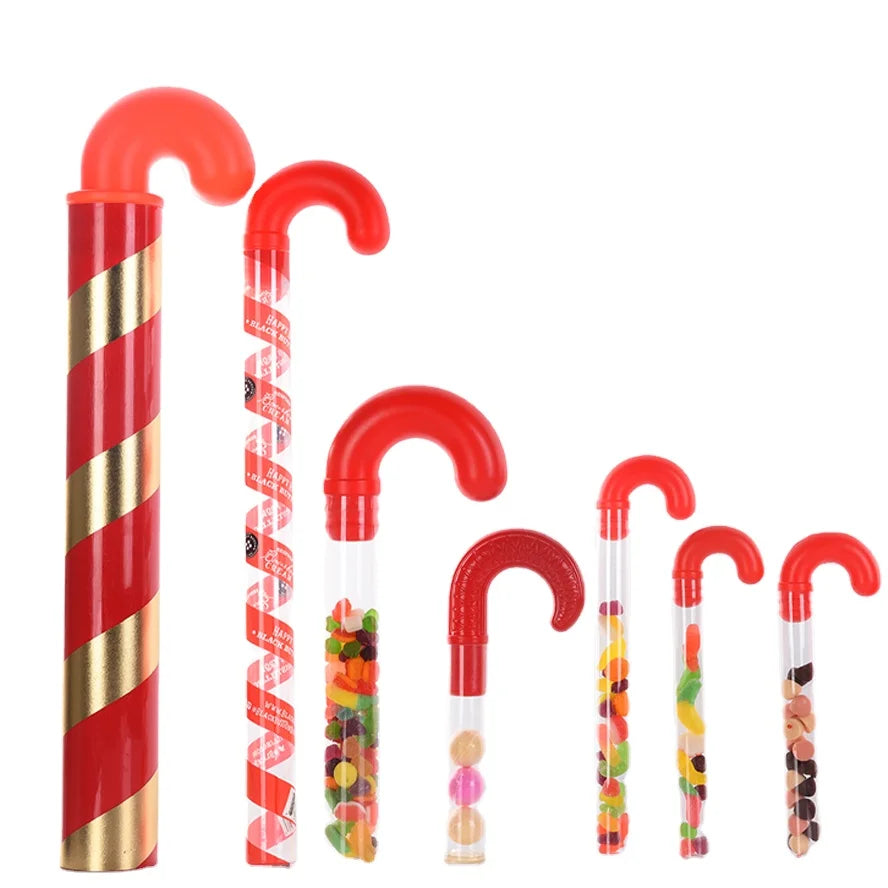 Clear Plastic Candy Cane for Holiday Christmas for Lollipops Sugar Cake Cookies with Topper