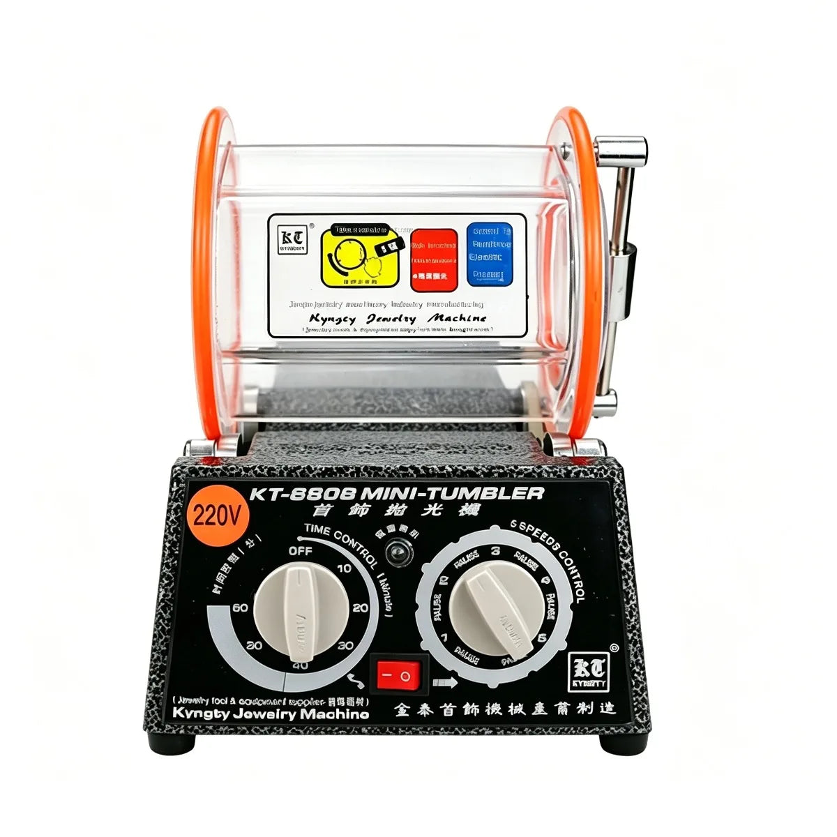 Kt-6808 Metal Deburring Jewelry Polishing Machine 150W Rotary Tumbler Grinding and Polishing Machine for Gold Silver Jewelry
