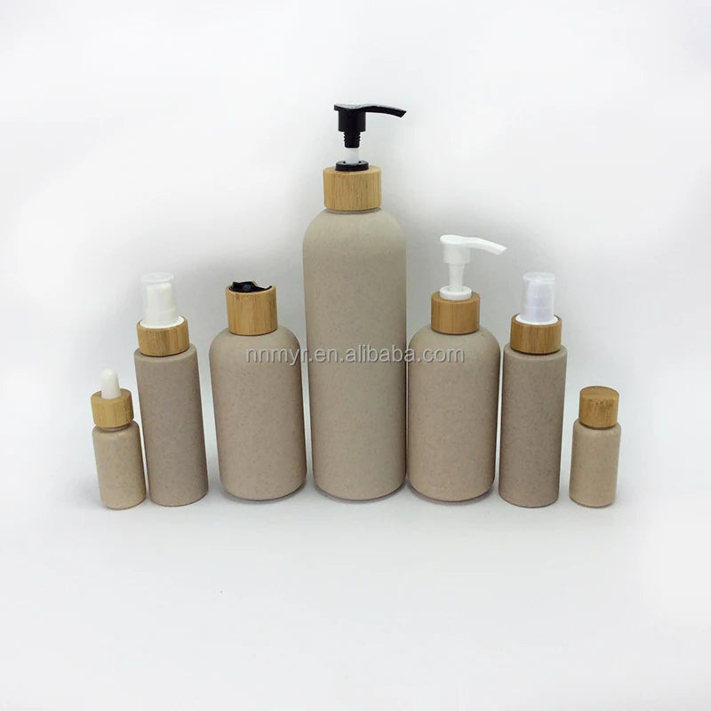 Biodegradable Environment-friendly Bottle Screen Printing Cosmetics Container Wheat Plastic Shampoo Bottle