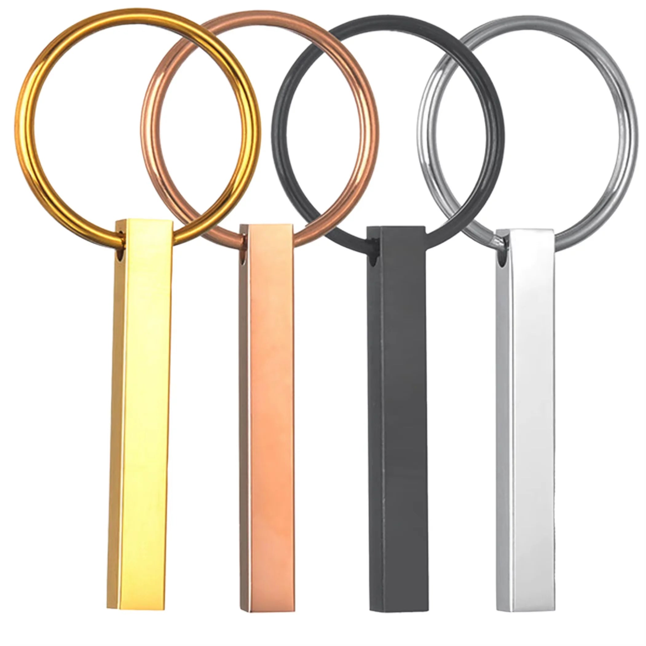 Wholesale Customizable Lettering Glossy Stainless Steel Pendant Mirror Polished Plain Blank Keychain Fashion Metal Style