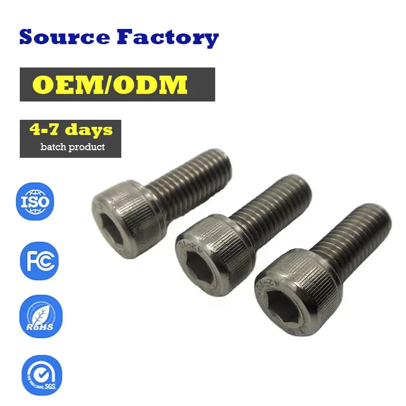 DIN912 Stainless Steel 304 Hexagon Socket Cap Screw Oval Head Style M2-M6 Cheese Style Multiple Lengths Sizes