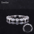 Starsgem 10k White Gold Ring DEF Color VS Clarity Marquise Lab Diamond Wedding Band Ring