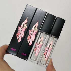10ML Custom logo Big Brush Lip Gloss Tube DIY Packaging Box Empty White Lipgloss Tube with Packaging Boxes