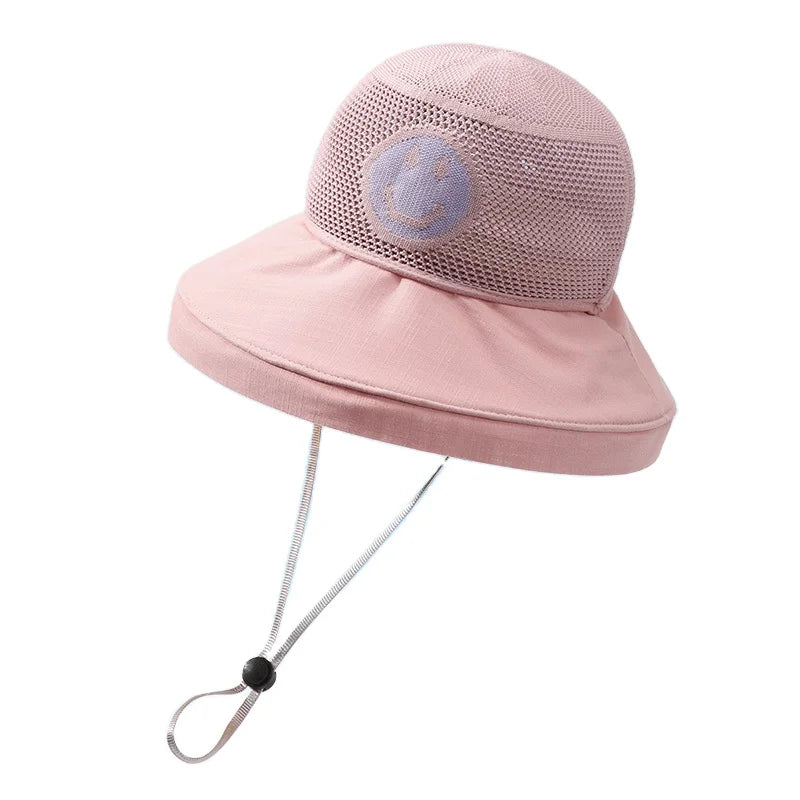 Fashion Anti UV String Fisherman Cap Children Beach Summer Sun Kids Bucket Hat