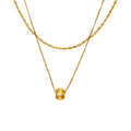 Hot Selling 18k Gold Plated Double Layer Choker Fashion Flower Pearl Necklace for Women