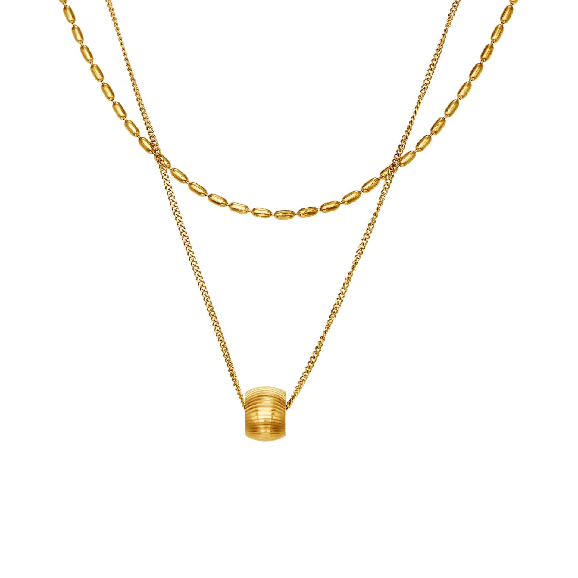Hot Selling 18k Gold Plated Double Layer Choker Fashion Flower Pearl Necklace for Women