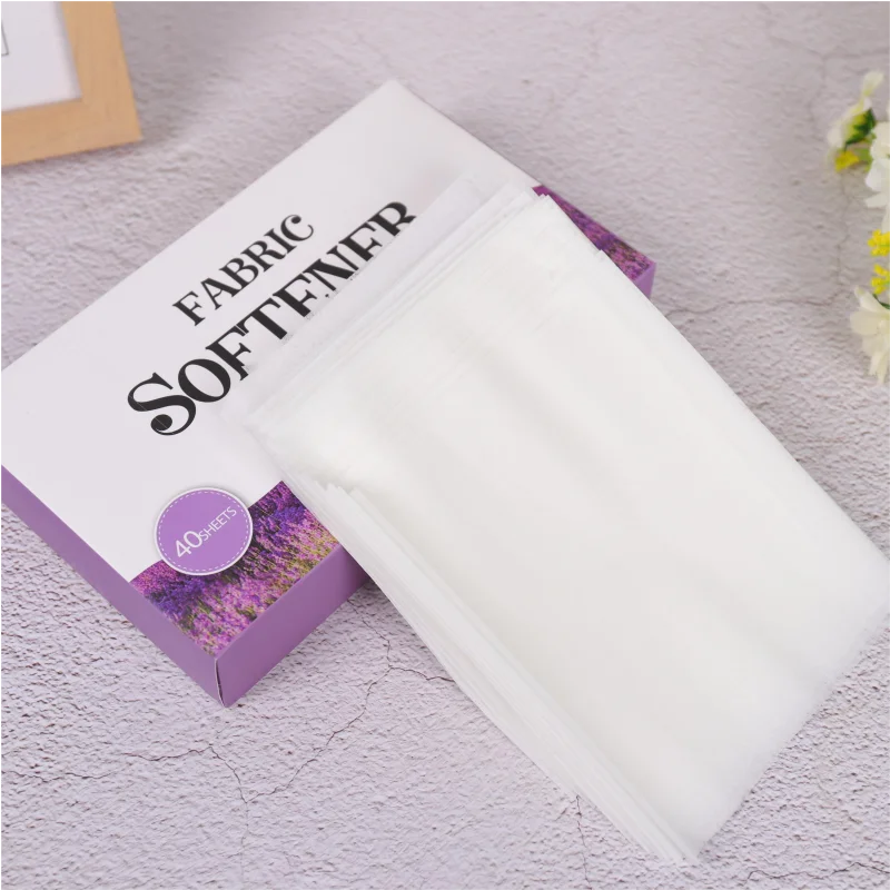 Customized Package Eco-friendly Biodegradable Non-woven Fabric Softener Sheet Disposable Dissolvable Apparel Care Laundry Dryer