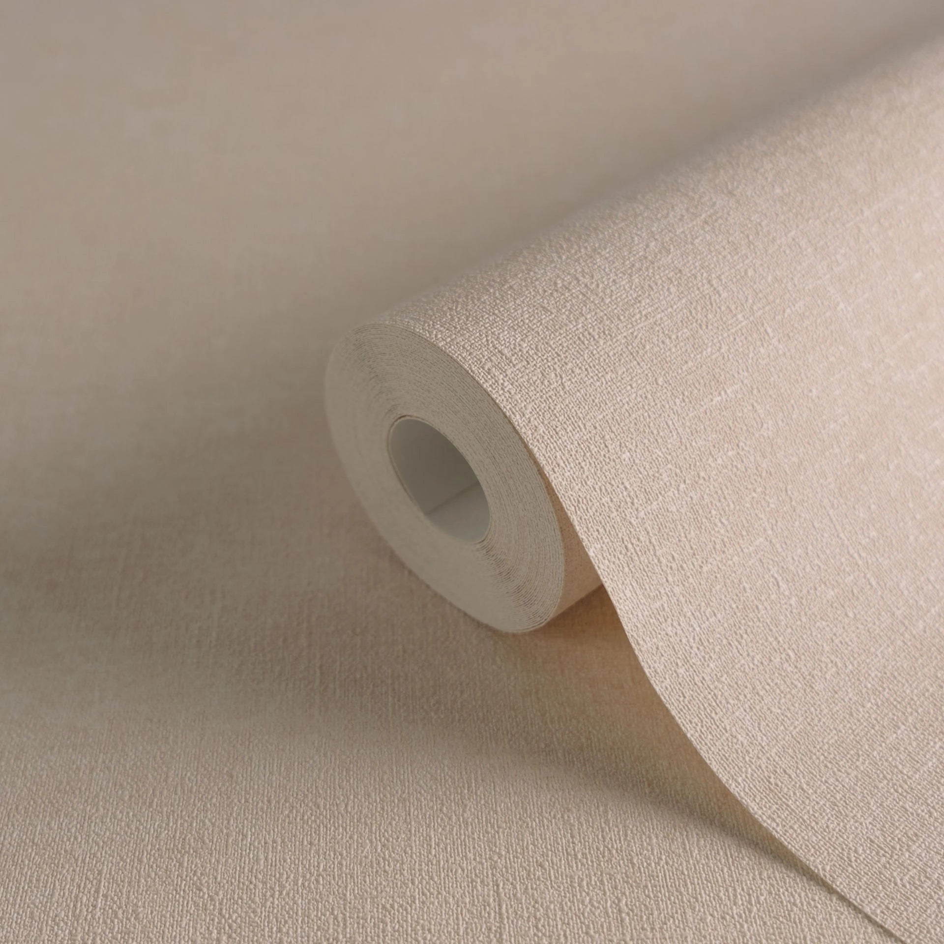 Made in Germany - Solid Wallpaper rolls Cream Pink - Non Woven Vinyl - Wallpaper Textile Structure Home Decor - 1005 x 053 m