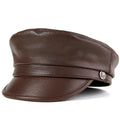 R056 Goatskin Leather Trucker Hat  Male Baseball Cap Men Genuine Leather Bucket Hat Natural Skin Flat Hat