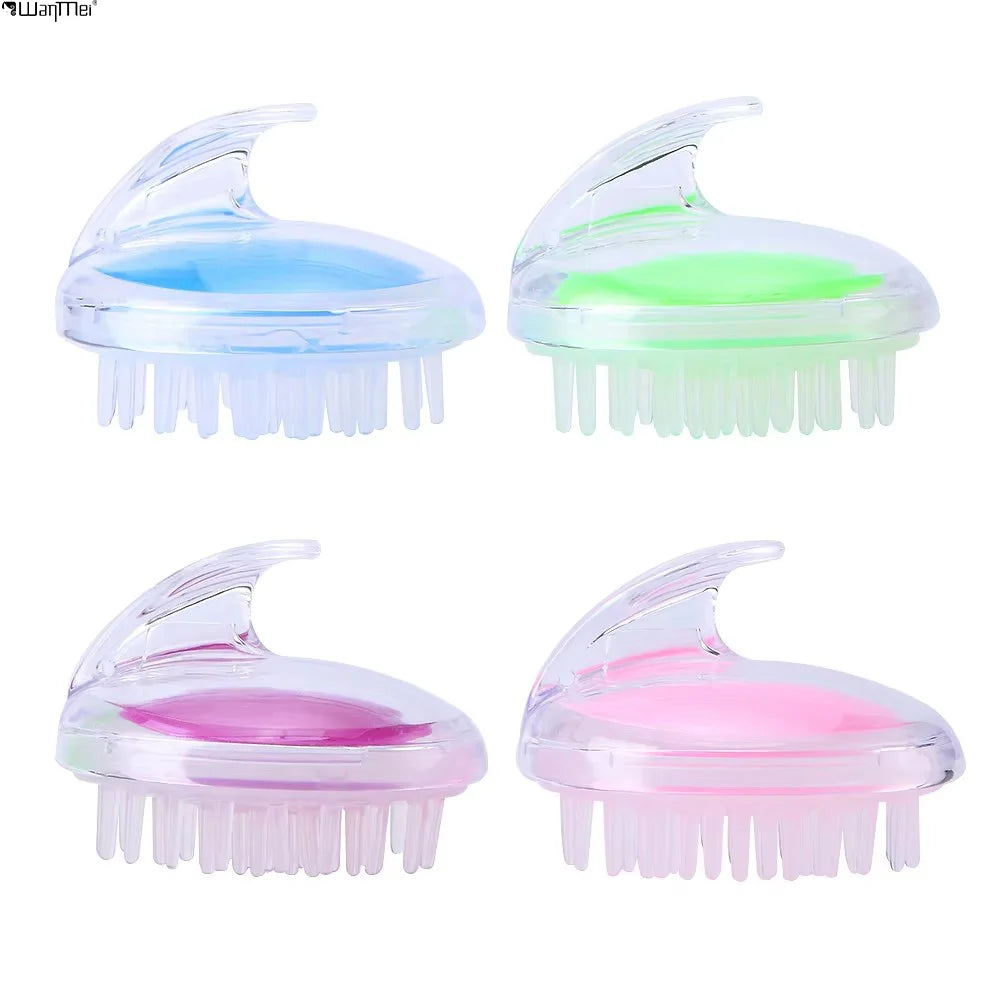 Wanmei Transparent Shampoo Brush Silica Gel Massage Brush Hair Scalp Massage Shampoo Brush