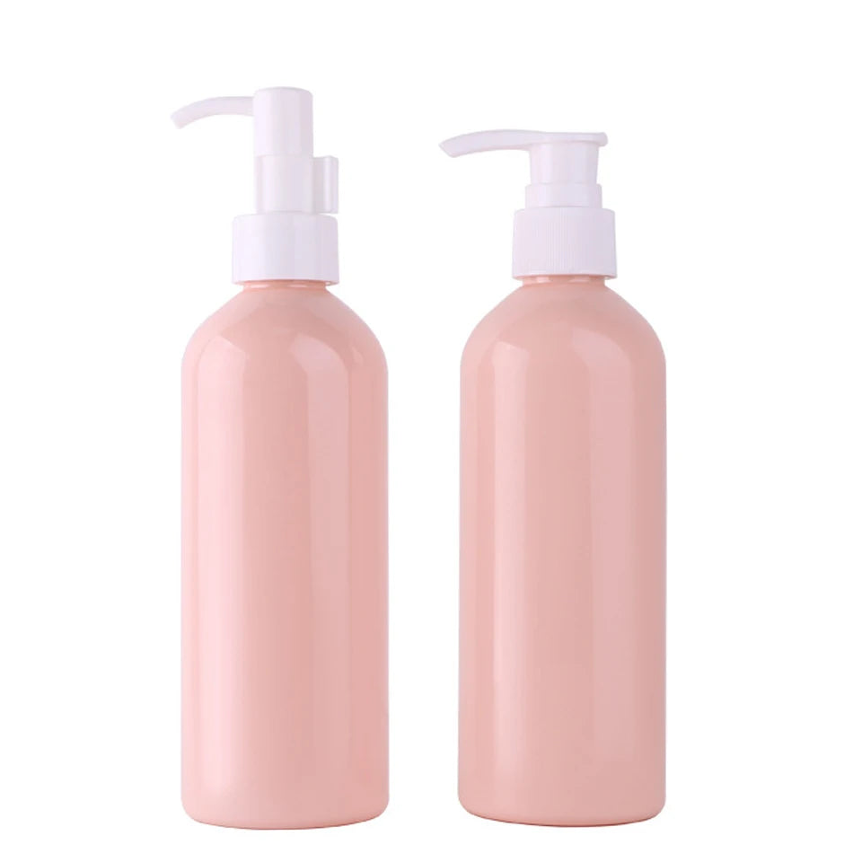 Wholesale 200ml Pink Custom PET Round Shoulder Cosmetic Containers Free Sample Plastic Lotion Bottles