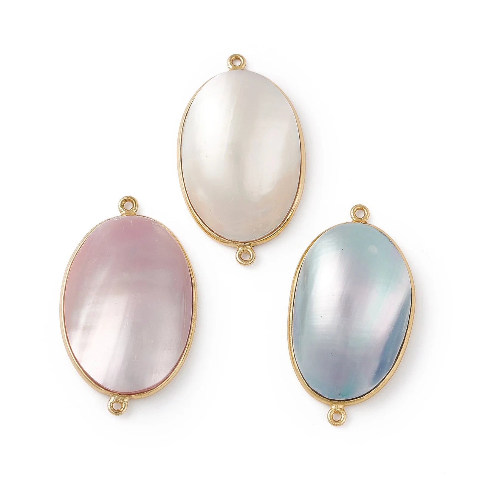 PandaHall Natural Mabe Pearl SeaShell Cabochon Handmade Oval Pendant Jewelry with Gift Main Material Shell DIY Jewelry