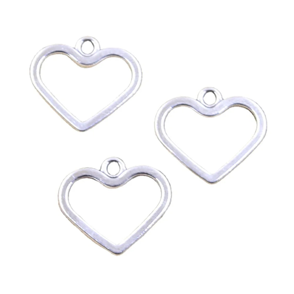 Jewelry Accessories Hollow Lovely Heart 17x19MM Charms Antique Silver Color Pendants Making DIY Handmade Jewelry