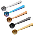 Customer Logo Long Handle Tea Coffee Measuring Spoon Stainless Steel Coffee Scoop Clip
