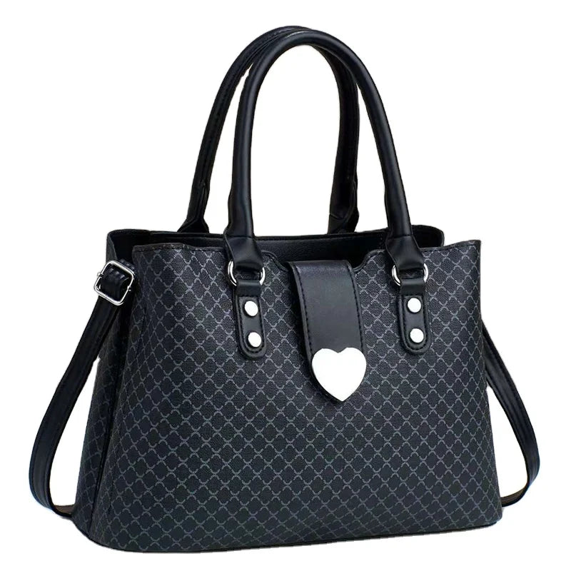 2024 New Versatile Retro Print Handbags for Middle-Aged Moms Casual Tote Durable Minimalist Temptation Rivets Fashionable for