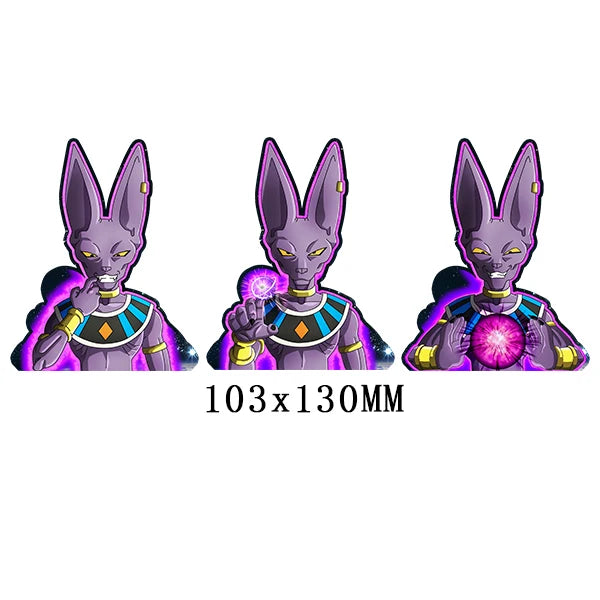 Anime DB Gods Destruction Beerus 3D Lenticular Waterproof Eco-Friendly UV Printed Car Stickers for Laptop Refrigerator Suitcase