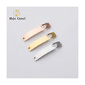 Blank Stainless Steel Gold Plated Curved Rectangular Hollow Heart Shape Custom Necklace Charms Pendant