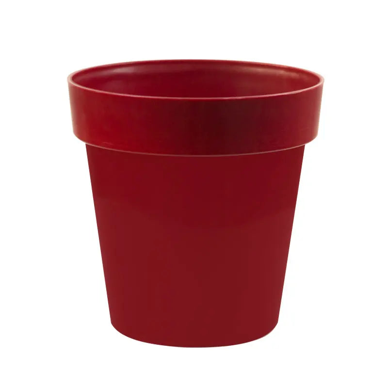 2021 Wholesale Christmas Decorations Colorful Red Plastic Plant Pots Round Flowerpot Garden Home Supplies