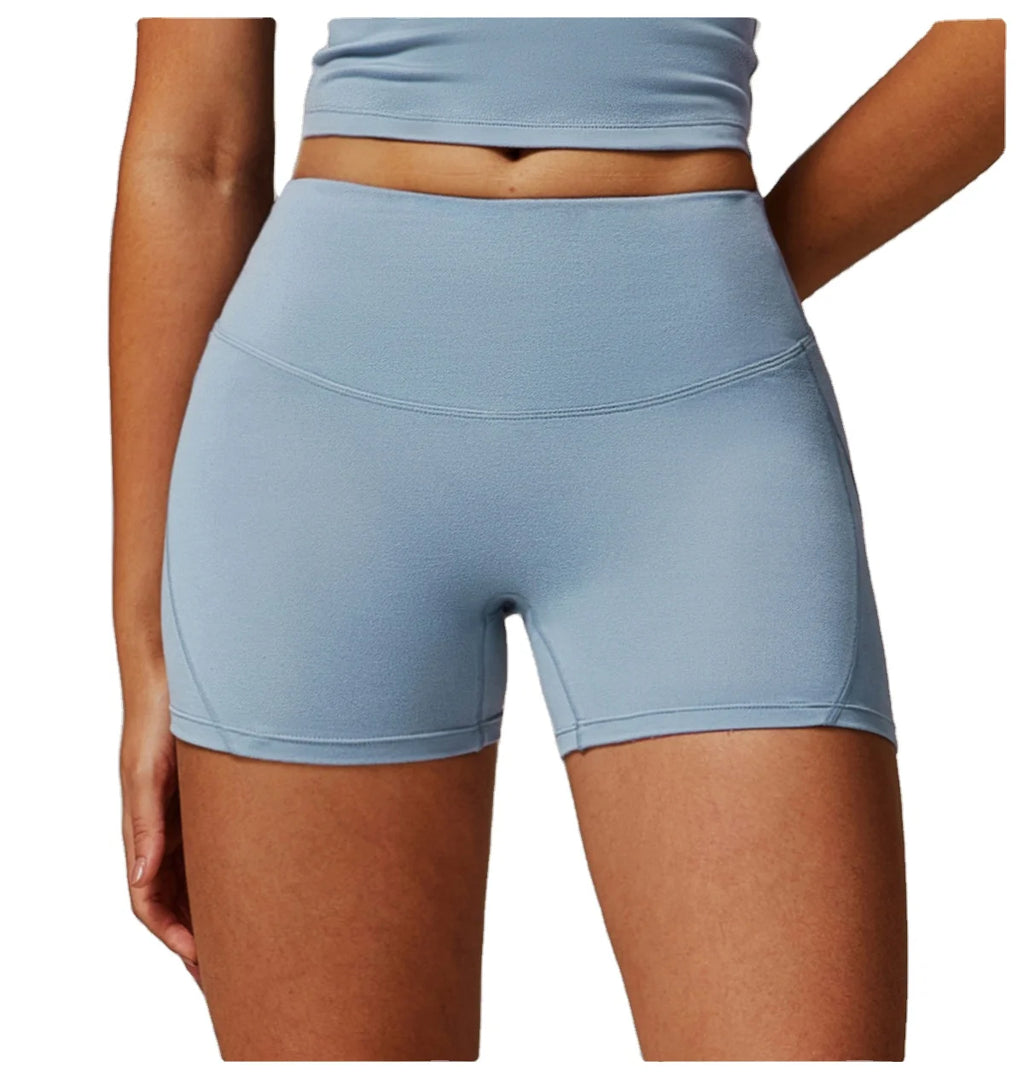 Best Selling Women's High Waist Soft Nylon Yoga Shorts New Arrival Gym Bike Workout Bottom for Summer Skinny Fit Side Pockets