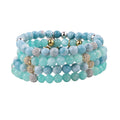 New Fashion Natural Stone Clear CZ Ball Stainless Steel Beaded Elastic Gemstone Bracelet Women JBS12365