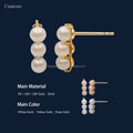 14k Yellow Gold 4mm Pearl Ear Studs Freshwater Pearl Jewelry Fine Gold Pearl Earring  Wholesale Woman Fine Jewelry