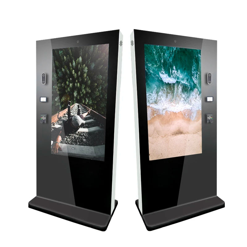55" Outdoor Advertising Touch Display Screen LCD Digital Signage Kiosk Floor Standing Player Machine QR Code Scanner and POS