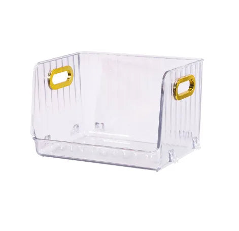 Open Plastic Storage Bins Clear Pantry Organizer Box Bin Containers for Organizing Kitchen Fridge Food Snack Pantry Cabinet