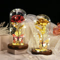 Beauty LED Light up Preserved Artificial Rose Flower Gift for Mothers Valentines Day Birthday Forever Eternal Rose in Glass Dome