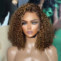 Short Bob Wigs Lace Front Peruvian Virgin Hair Short Curly Human Hair Wigs for Black Women Transparent HD Lace Frontal Wig