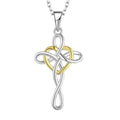 YH JEWELLERY 925 Sterling Silver Women's Heart Pendant Necklace CZ Jesus Cross for Weddings Parties Engagements Fine Jewelry