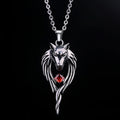 Jewelry Red Diamond Pendant Men's Wolf Head Necklace