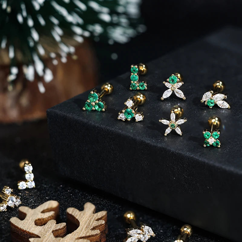 24H Fast Delivery Ear Piercing Stainless Steel Butterfly Flower Cartilage Helix Tragus Piercing Jewelry