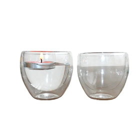 Mini glassware Candle Holder Tea Light Candle Holder Double Wall Small Cup 80ml
