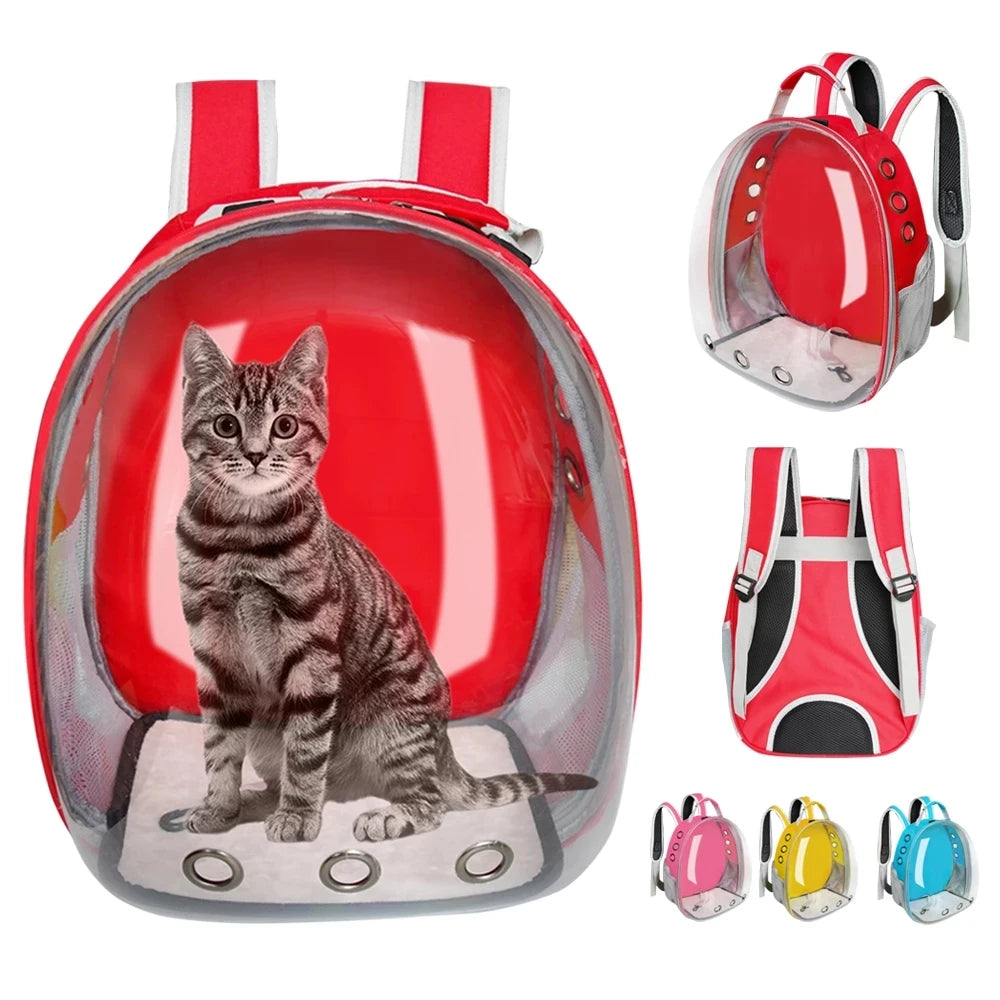 Wholesale Eco-Friendly Plastic Pet Space Capsule Backpack with Zipper Closure Solid Pattern Outdoor Use for Small Animals