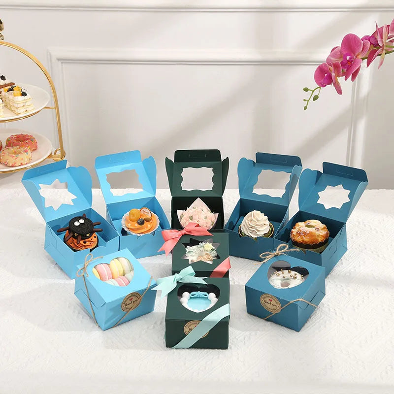 BECAN Eco Friendly Paper Cardboard Gift BoxesBakery Boxes With Window for Pastry and Cookies