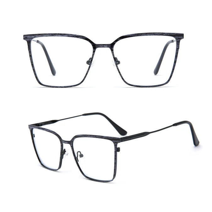 Big Metal Square Frame New Arrival Fashion Ins Style Stylish Retro Electroplate Frame Acetate Tip Eyeglasses 2025